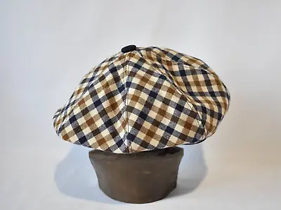 £45 • Buy Vintage Aquascutum Of London Ladies Check Plaid Classic Flat Hat Beret (12)
