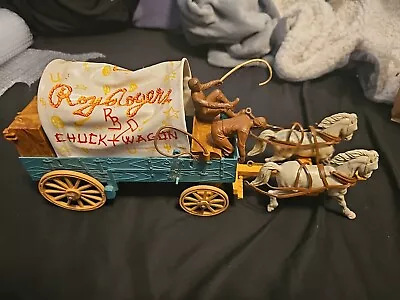 VINTAGE Ideal Toys ROY ROGERS Chuck Wagon Horse Covered Figure VTG Toy Western • $49.85
