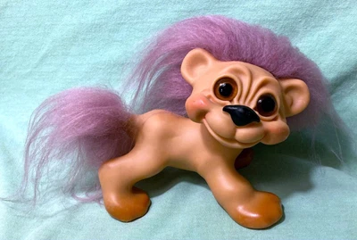 £135.82 • Buy Vintage 1960's Large DAM Animal LION TROLL - Lavender PURPLE Hair On Mane + Tail
