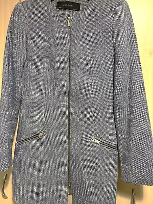 Zara Textured Knitted Tweed-style Blazer Jacket With Zip. Size S/8 • £27