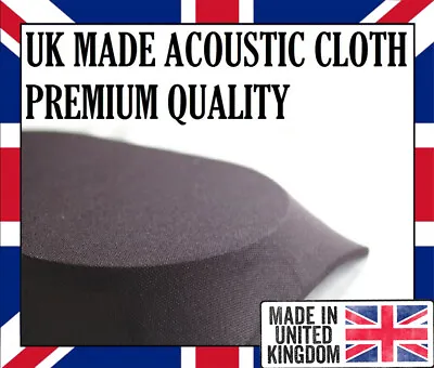Black Professional Acoustic Speaker Cloth / Fabric - Premium Quality Many Sizes • £1.99