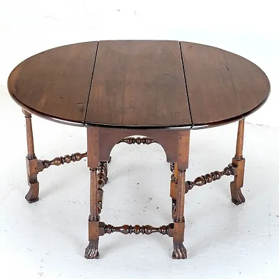 George II Red Walnut Oval Drop Leaf Leaf Dining Table C1730 (Georgian) • £879