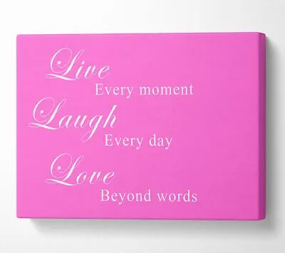 £68.99 • Buy Love Quote Live Laugh Love Vivid Pink Canvas Wall Art Home Decor Large Print