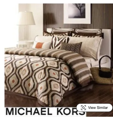 New Michael Kors Serengeti Queen Duvet Cover /sheets /pillows Large Set • $200