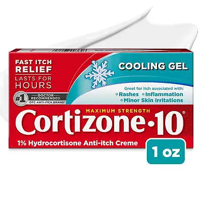 Cortizone-10 Maximum Strength 1% Hydrocortisone Anti-Itch Cooling Relief Gel 1oz • $7.44