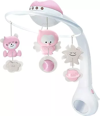 Infantino 3 In 1 Projector Musical Mobile Cot Projector Table Night Light Pink • £38.59