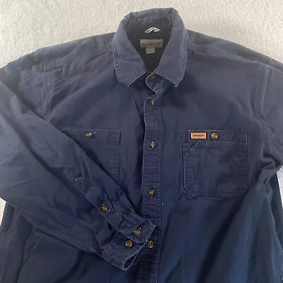 Carhartt Chamois Shirt Mens Large Blue Long Sleeve Button Down Original Fit • $19.99