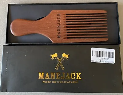 $8 • Buy Manejack Beard Pick For Men Handcrafted Wooden Comb Afro Hair Lift Combs