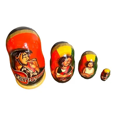Bob Marley Stackable Wood Nesting Dolls Collectable • $35