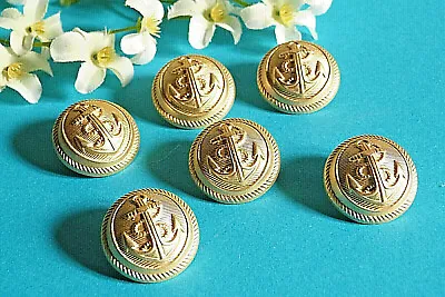 215# Nice Buttons Classic   Anchor Of Navy   Lot Of 6 Buttons Ép. Vintage • £2.16