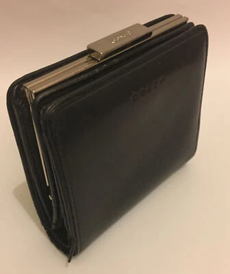 £9.95 • Buy Coach New York Black Leather Clasp Top Purse