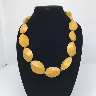 Elk Yellow Wood Beaded Necklace 22 Inches￼ • $14