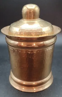 Hammered Copper Lidded Canister Vintage Made In India • $30