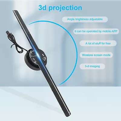 42cm 3D Holographic Projector 224 LED Rotating Imaging WIFI Advertising Player • $65.09