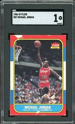 1986 Fleer Michael Jordan Rookie Card RC #57 - Certified SGC 1 - Rare Card! • $2044.16