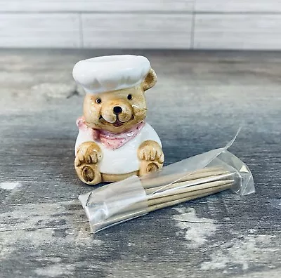 Vintage Ceramic Chef Teddy Bear Toothpick Holder • $5.21