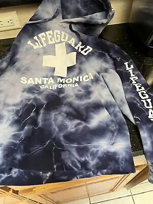 Santa Monica Ca. Hooded  Sweatshirt Life Guard Shirt By Virtual Apparel Small • $15