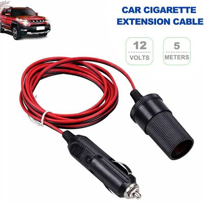 5 Meter Car Cigarette Lighter Extension Cable Adapter Socket Charger Lead 12V UK • £3.59