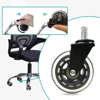 $18.19 • Buy Office Chair Wheels Replacement Rubber Threaded Stem Heavy Duty Chair Casters 