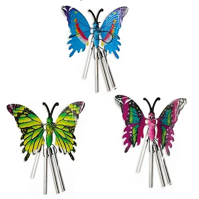 Butterfly Windchime Garden Window Balcony Outdoor Hanging Ornament Decor Gift UK • £3.51