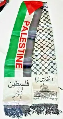 £11.88 • Buy Palestine Flag And Word Neck Scarf With Map Of Palestine And Al-Aqsa Mosque