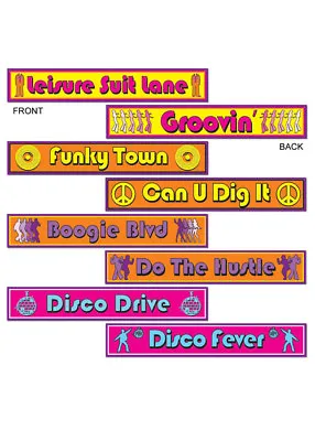 70s Disco Street Signs Party Decorations Pk4 • £7.99