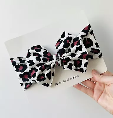 £3.50 • Buy Leopard Print Children's Fabric Hair Bow Stretchy Headband