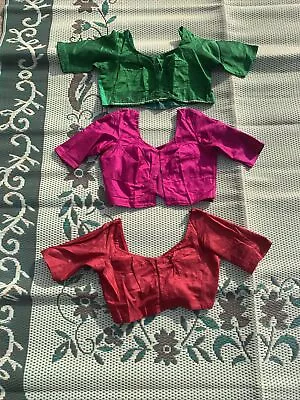 3 Vintage Handmade Choli Blouses For Woman -  Approximately 17” Across • $7.80