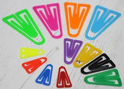 Laurel Plastic Paper Clips In 3 Sizes & 13 Assorted Colour Page Markers • £3.45