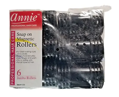 Magnetic Hair Rollers Jumbo Rollers Snap-On 6 Count Professional Hair Care NEW • $13.99