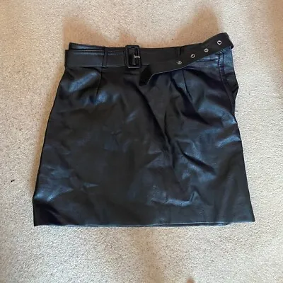 H&M Black Leather Skirt UK 12 • £7