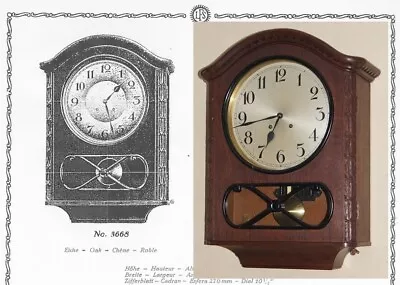 Vintage Old Wooden Wall Windup Clock With Pendulum Lorenz Furtwängler Söhne Lfs • $900