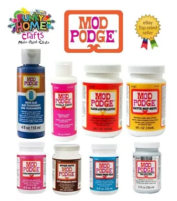 Mod Podge 2oz 4oz 8oz Decoupage Gloss Matte Fabric Glue Sealer Varnish • £5.99