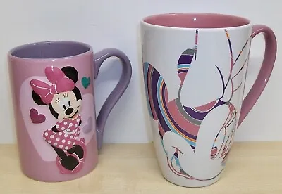 Disney Store - Set Of 2 Minnie Mouse Coffee Mugs - 3D Effect & Retro Style • £19.99