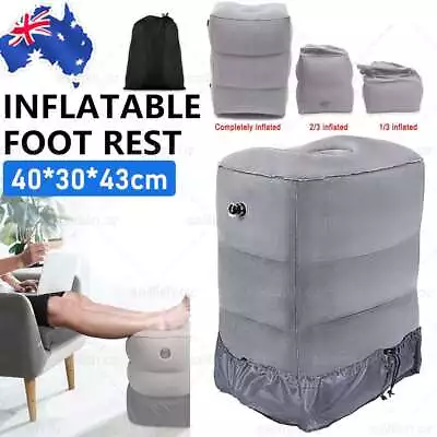 Foot Rest Travel Air Pillow 3 Layers Inflatable Cushion Leg Foot Rest Relax Car • $14.25