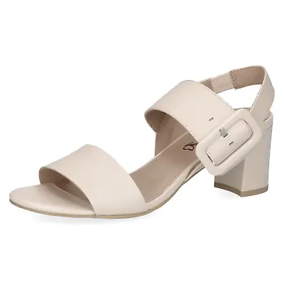 Caprice 9-28306-42 140 Ladies Cream Pearl Leather Touch Fastening Sandals • £73.49