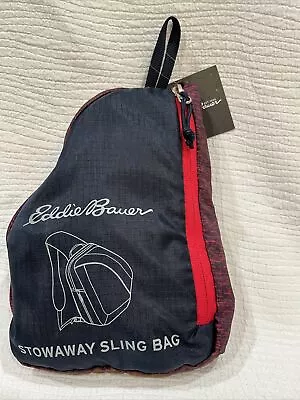 New EDDIE BAUER 10L Packable Rippac Stowaway Sling Bag Purple/Blue [KC] • $22.99