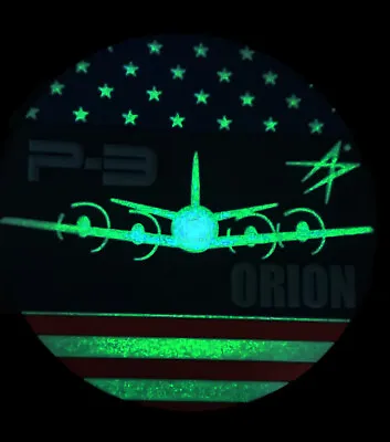Lockheed Martin® P-3 Orion Flag GITD PVC Patch – With Hook And Loop Officially • $18.95