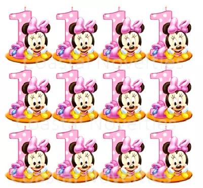 1st Birthday Minnie Mouse Cupcake Toppers Edible Image  • $4.25