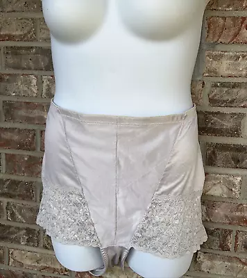 Vintage Crown-ette Satin Panty Girdle ~Womens 38 ~Beige Support Lingerie • $21.99