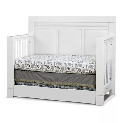 Orbelle Crystal Modern Solid Wood Convertible Crib With White Padding In White • $870.87