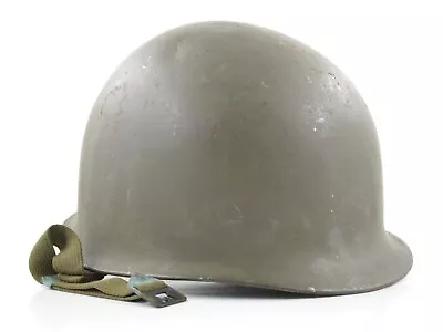 Original & Unusual U.S. M1 Helmet Shell W/ WWII OD#7 Chinstraps Prototype/Clone? • £241.05