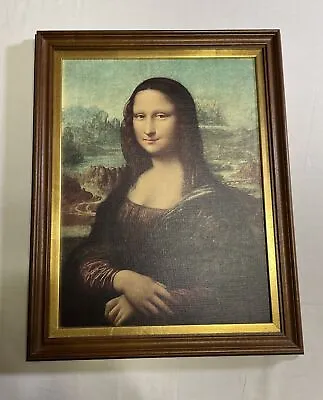 Vintage Mona Lisa Picture In Custom Frame 15x19 Copy. • $72.03