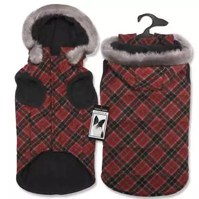Zack & Zoey Diamond Plaid Dog Coat XS SM MED XLG Hoodie WARM USA Coats • $20