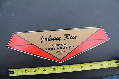 Johnny Rice Surfboards Gold Red Longboard Original V46C Vintage Surfing STICKER • $64