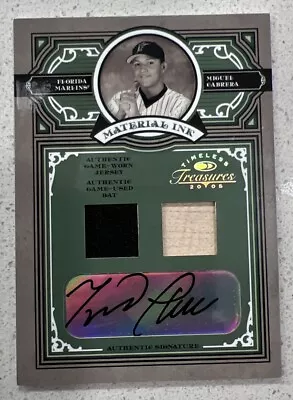 2005 Timeless Treasures Miguel Cabrera Jersey Bat Auto Patch Relic /25 • $183.98