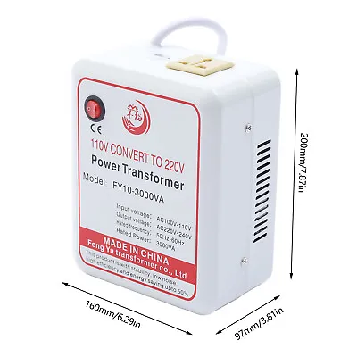 Power Only Step-Up 110V To 220V Transformer Converter Adapter 3000W For Home • $82.65