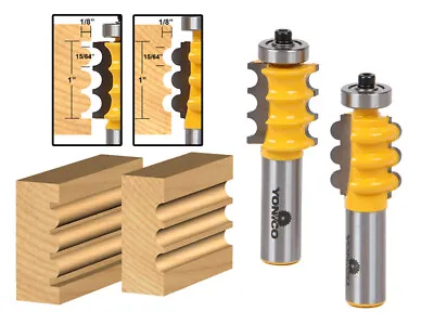 Triple Bead & Flute Furniture Molding Router Bit Set - 1/2  Shank - Yonico 16261 • $32.95