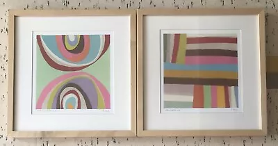2 IKEA Colourful Prints Framed Pictures Lithographs D Van B Colour Pattern No 28 • £25