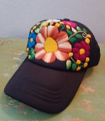 Gorra Artesian Mexicana Floral Hand Embroidery Womens Baseball Cap Hat • $10
